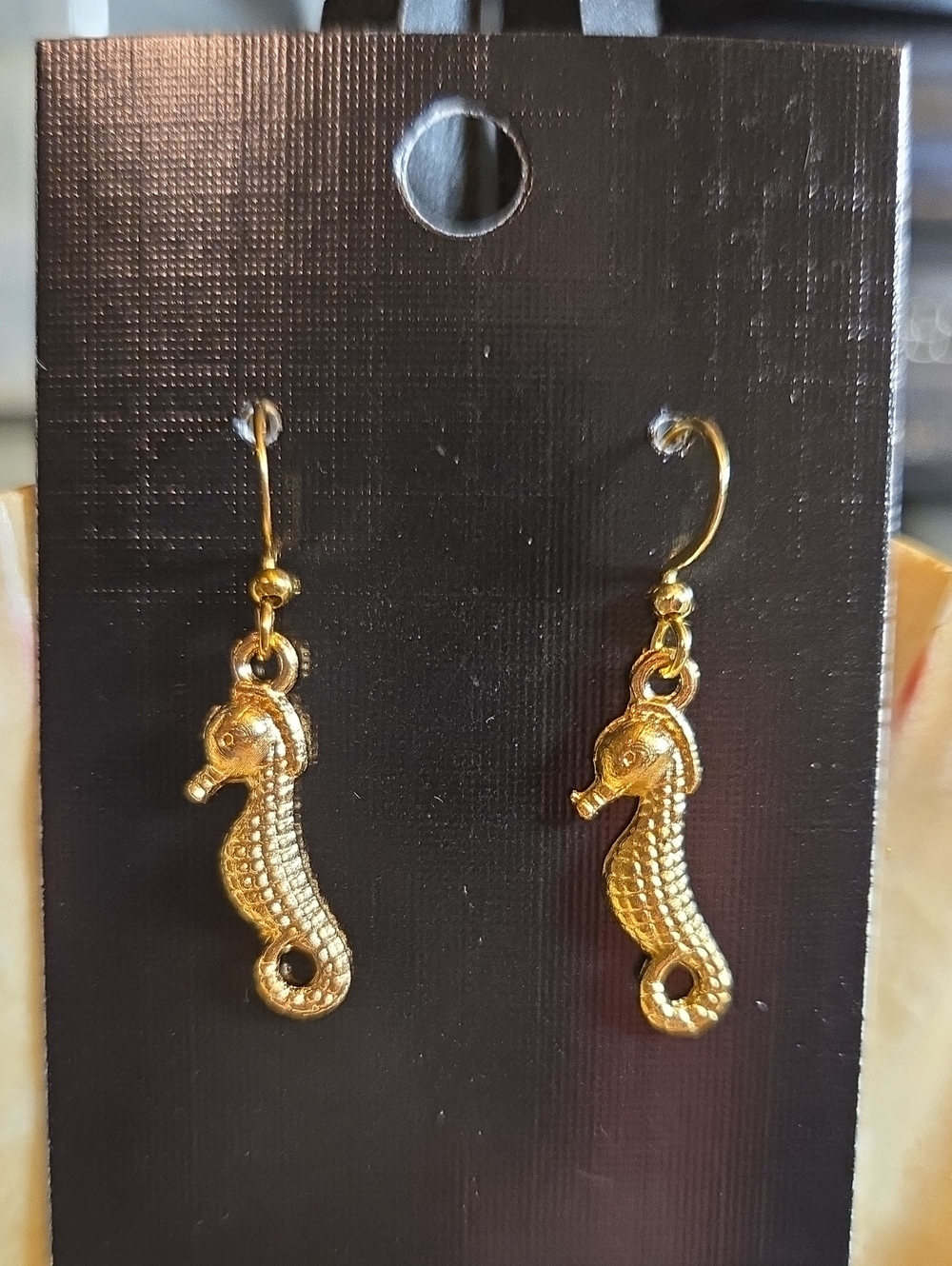 Gold Seahorse Drop Earrings - Women Jewelry